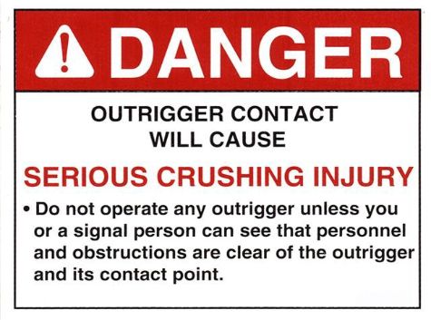 DECAL OUTRIGGER DO NOT OPERATE